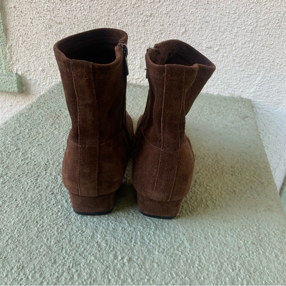 Jason Wu Dark Brown Suede Pointed Toe Ankle Booties - Picture 8 of 15